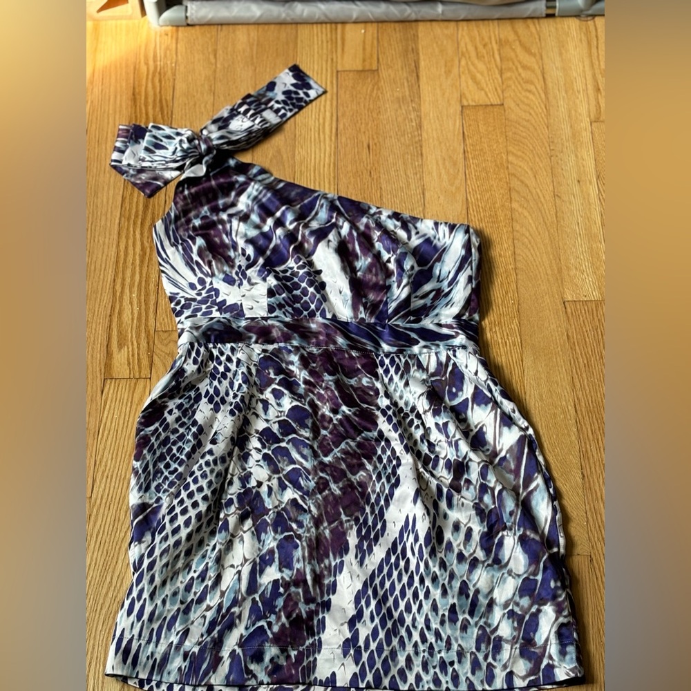 silky one-shoulder mini dress